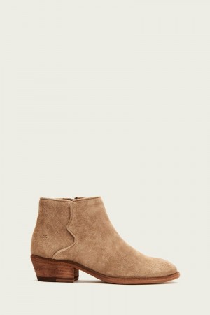 Beige Frye Carson Piping Women Booties | WUXT25196