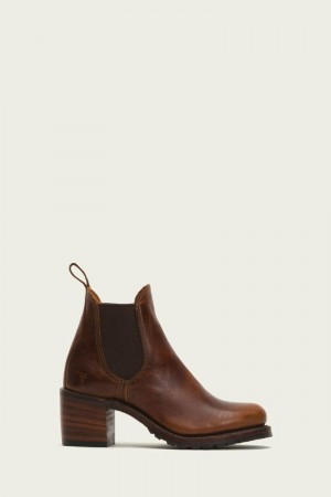 Brown Frye Sabrina Chelsea Women Ankle Boots | VZUL67301
