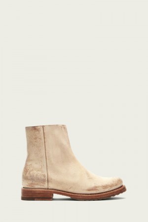 White Frye Veronica Inside Zip Women Booties | IOAE27801